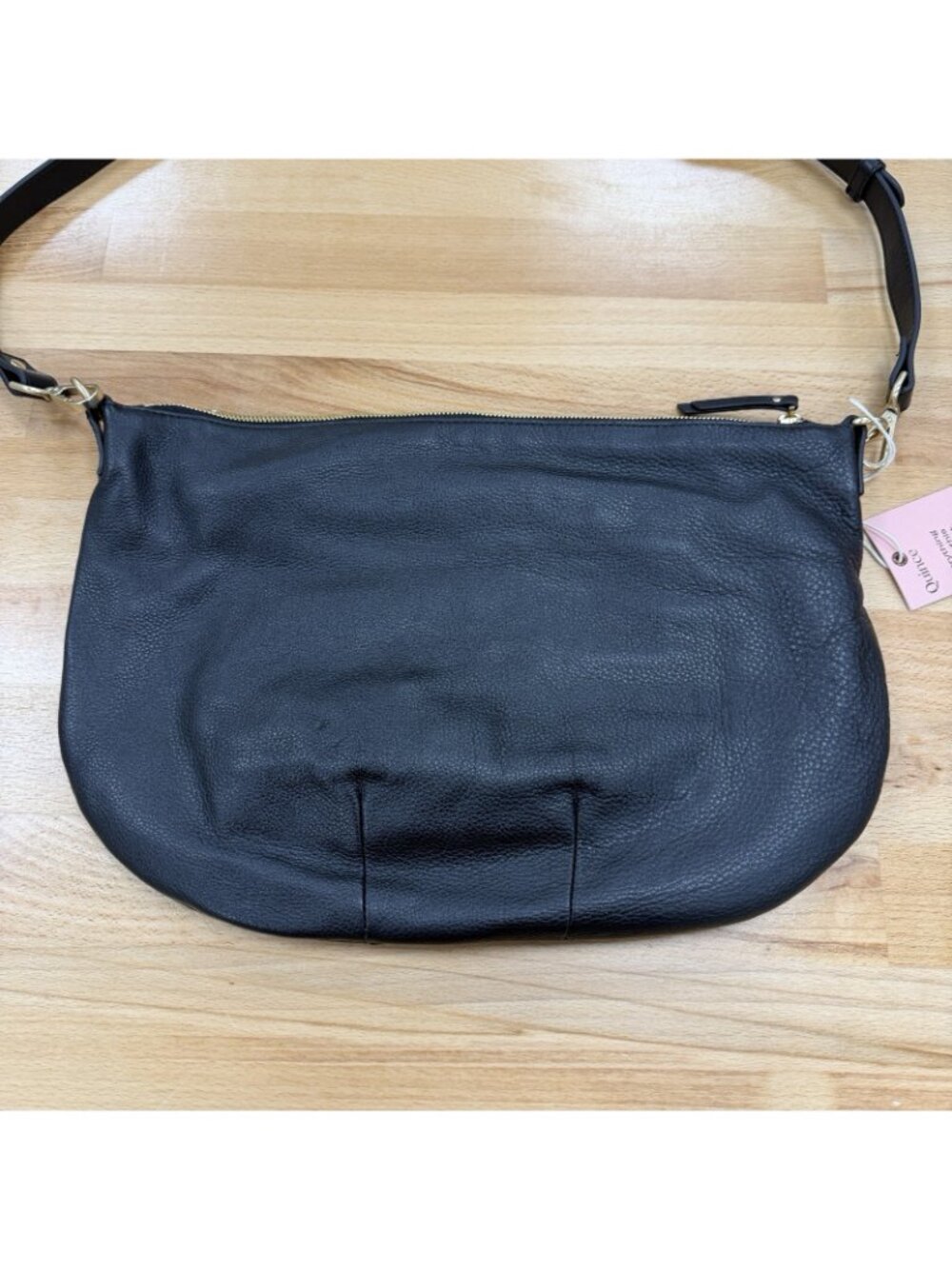 Quince Italian Leather Convertible Crescent Shoulder Bag With Crossbody Strap - Picture 11 of 16